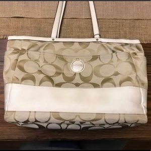 Authentic Coach diaper bag-Tan and Cream
